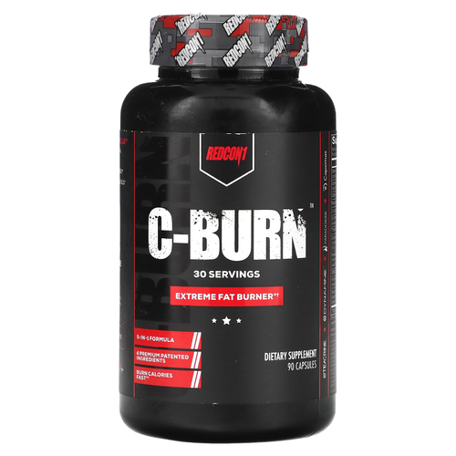 Redcon1, C-Burn, экстремальный сжигатель жира, 90 капсул