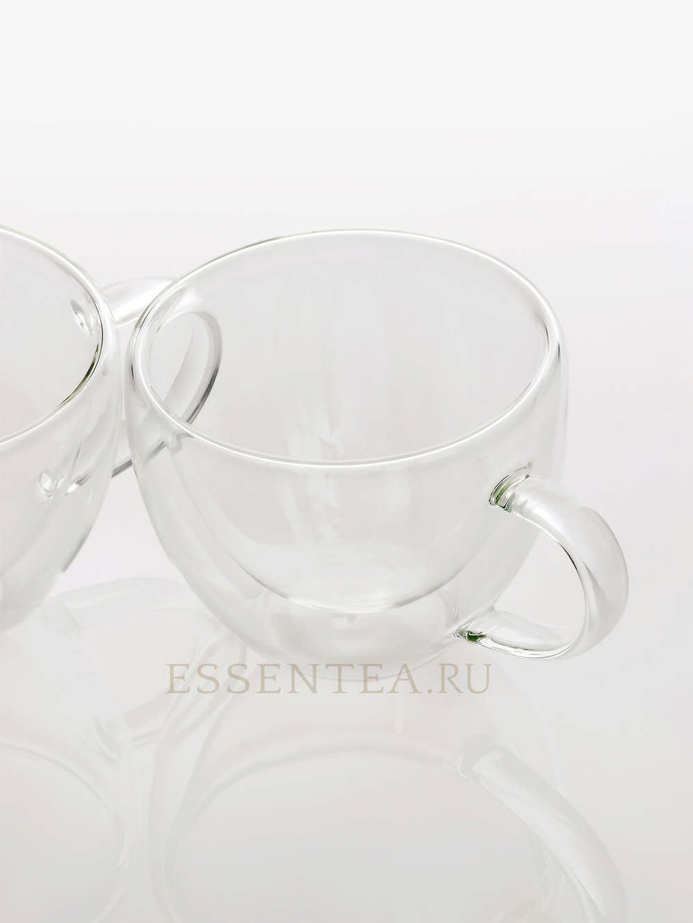 Чашка из боросиликатного стекла с двойными стенками и с ручкой 280 мл