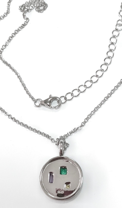 Ювелирное колье из серебра 925 пробы с фианитами