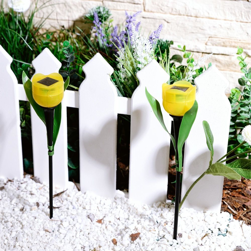 USL-C-452-PT305 YELLOW TULIP Садовый светильник на солнечной батарее Желтый тюльпан. Белый свет. 1xLR аккумулятор в-к. IP44. TM Uniel.