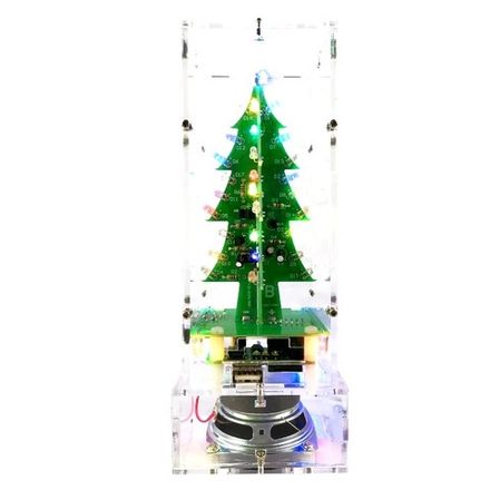 Набор для сборки и пайки (конструктор) "Новогодняя / рождественская елка 3D" с Bluetooth