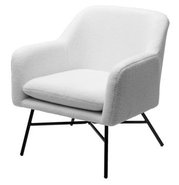 Кресло SHEEP NINI-01 Белый, teddy / черный каркас