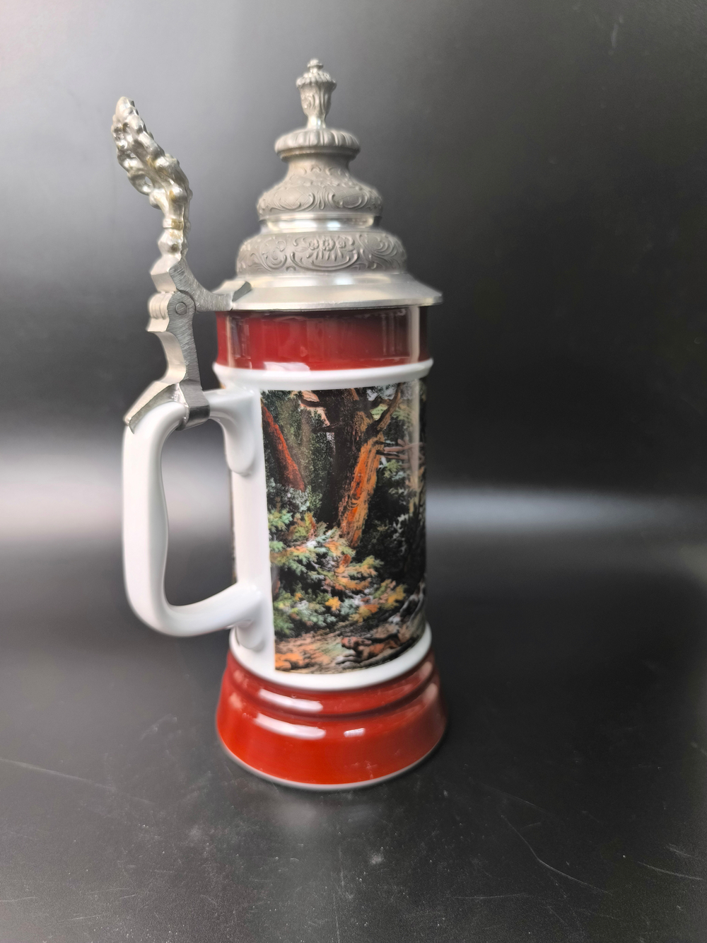 Кружка пивная (керамика с оловянной крышкой) Германия