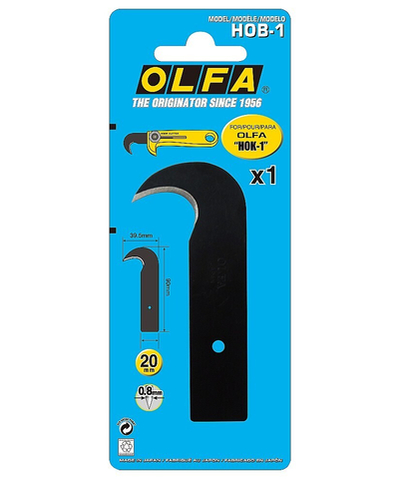 OLFA 39.5 мм, лезвие-крюк для ножа OLFA-HOK-1 (OL-HOB-1)