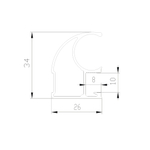 ЭКО Вертикальный профиль С (5,40 м) кашемир серый (ПВХ) (AE0377) Aristo (Out)