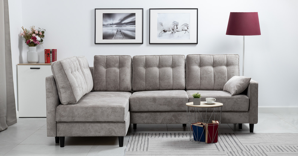 Арно Диван - кровать угловой (Арт. ТД 563 Лаки 02 (серый жемчуг))