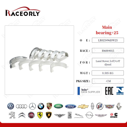Вкладыши коренные +0.25 Land Rover 368DT / 448DT
