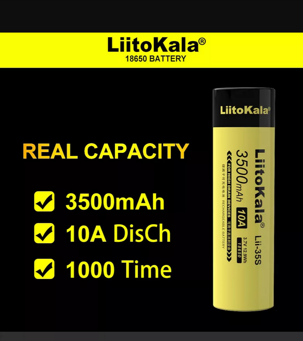 Аккумулятор 18650 -3500mAh LiitoKala Lii-35S (2шт/уп)
