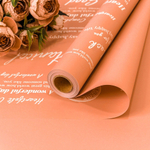 Пленка В рулоне 10 м х 58 см "Good Luck" с печатью (Оранжевый, Розовый)