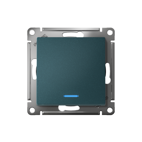 Переключатель 1-кл. AtlasDesign (сх. 6а) 10AX с подсветкой быстрозажим. клем. механизм изумруд SE ATN000863S