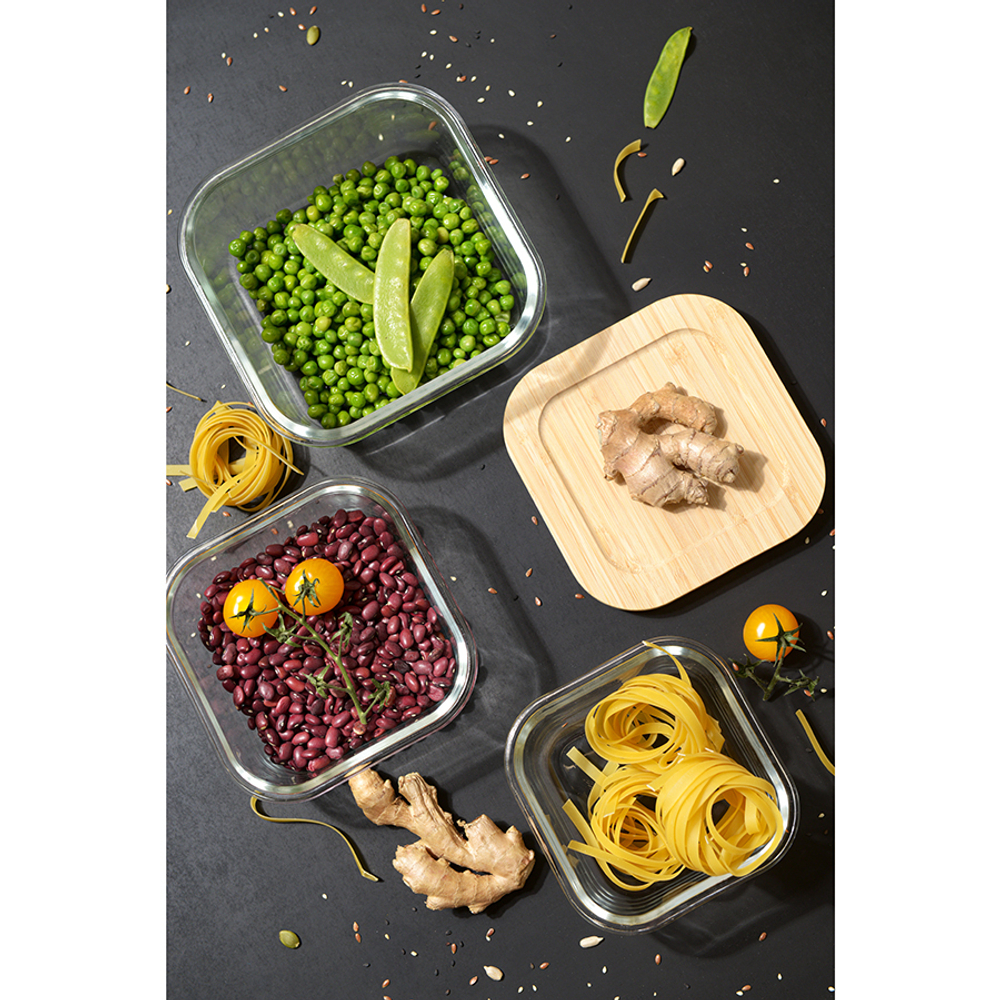 Контейнер для запекания и хранения smart solutions с крышкой из бамбука, 1100 мл