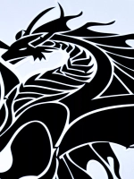 Наклейка - Дракон с крыльями