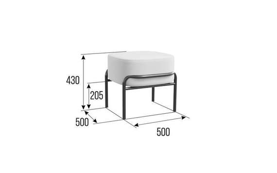 Flex Пуф FLX-4 Latte Lux 405/Металл Черный