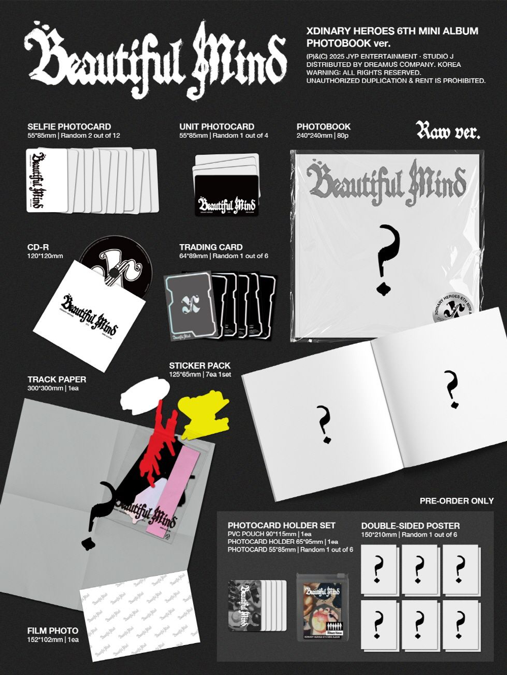 Альбом XDINARY HEROES - BEAUTIFUL MIND 6th Mini Album PHOTOBOOK 2 Version SET