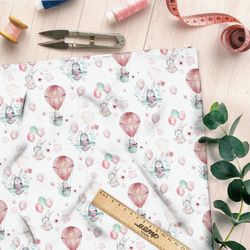 Ткань ниагара воздушные шары и зайцы