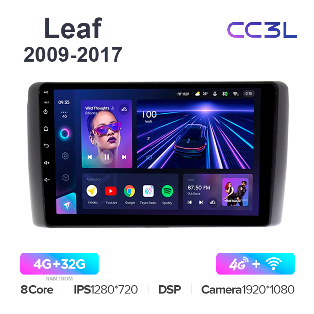 Teyes CC3L 9"для Nissan Leaf 2009-2017