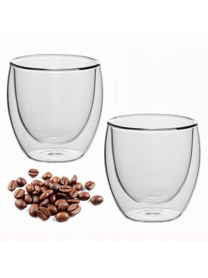 Набор стеклянных стаканов 2 шт. 100 мл. Kamille KM 9013 с двойными стенками
