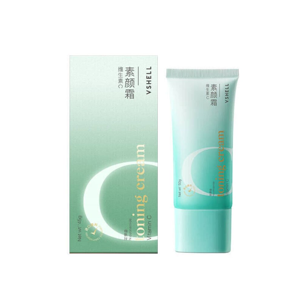 Тональное средство Plant Shells Vitamin C No-Makeup Cream No Transfer Oil Control Brightening Skin Tone Adherent Clear 50g