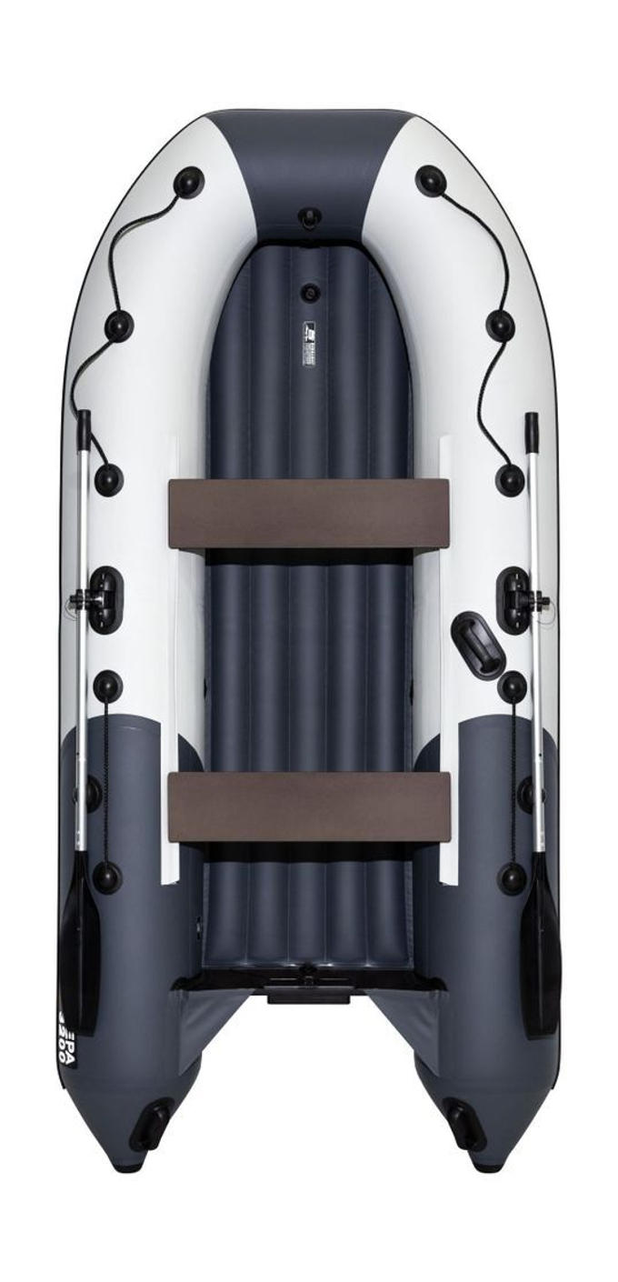 Надувная лодка ПВХ, Ривьера Компакт 3200 НДНД Комби, светло-серый/графит