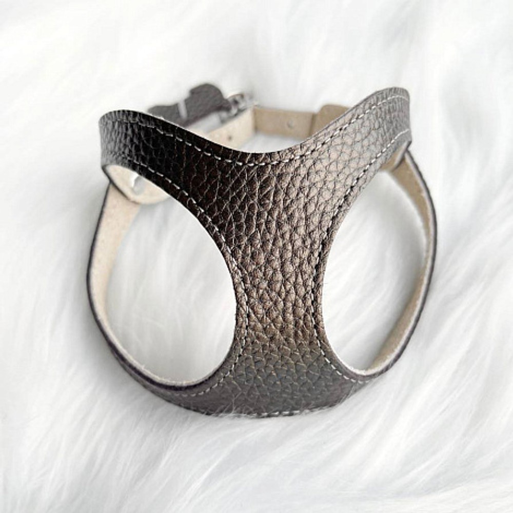 9306 Шлейка кожаная "Перламутр" / PREMIUM