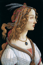 Картина для интерьера "Портрет женщины", художник Боттичелли, Сандро Настене.рф