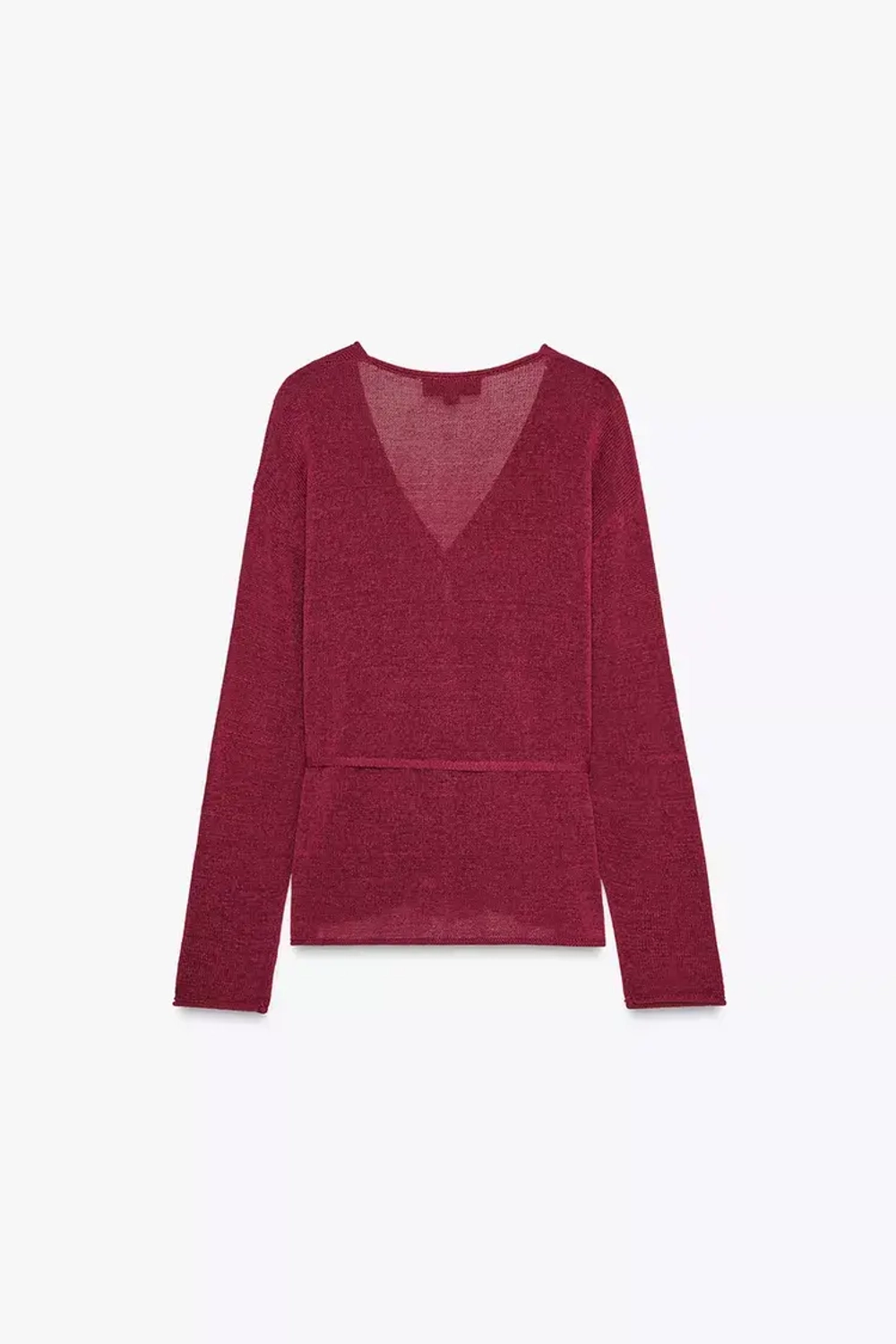 ZARA КАРДИГАН ИЗ СМЕСОВОГО ЛЬНА, ГРАНАТОВЫЙ