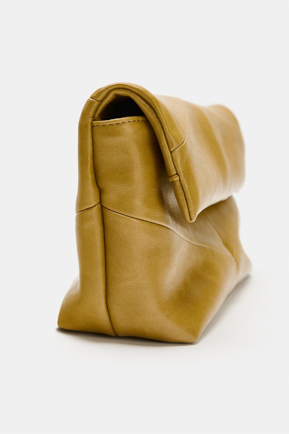 ZARA СТЕГАНАЯ СУМКА-КОНВЕРТ, ЗЕЛЕНЫЙ ХАКИ