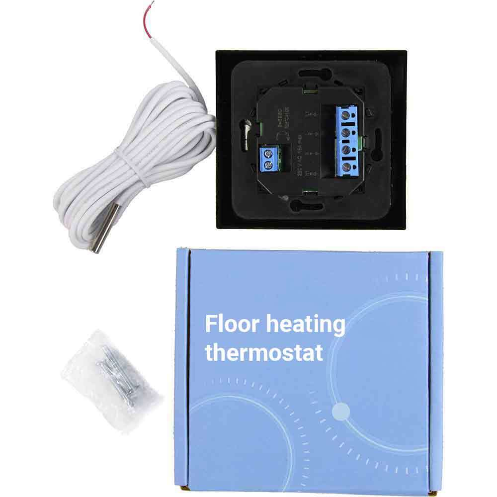 Floor heating thermostat Elephant T03SM, body material - plastic, color - black, manual control