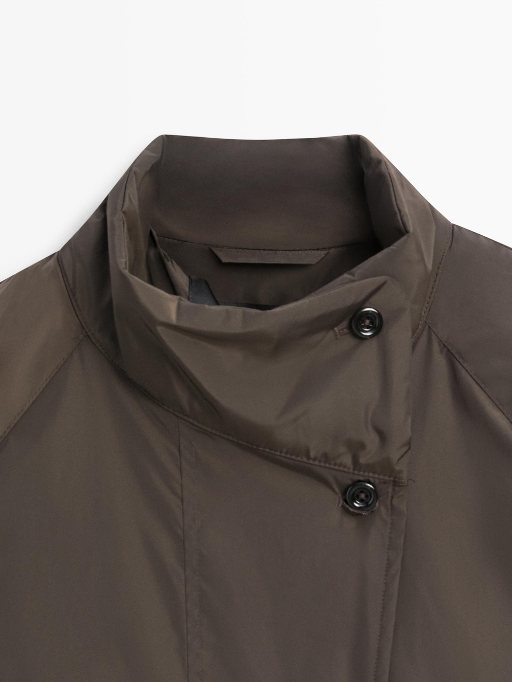 Massimo Dutti Длинная стеганая куртка, коричневый