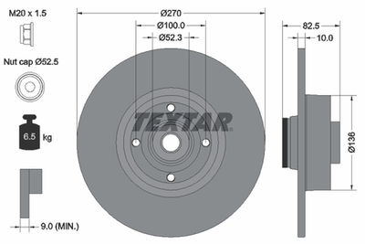 TEXTAR - 92154503-TET - Brake Disc
