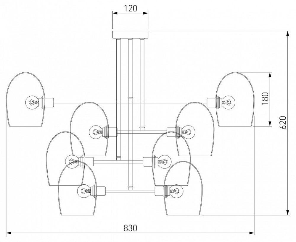 Люстра на штанге Eurosvet Gardie 70141/8 хром