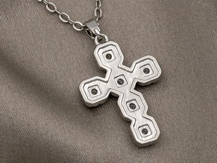 Подвеска Крест 26,5мм, со стразами