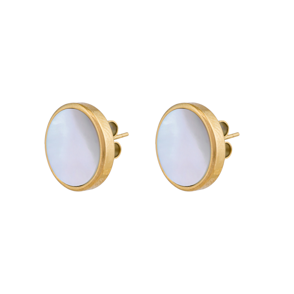 Серьги-пусеты Fiore Luna SHELL WHITE AE01734-3 BW/G