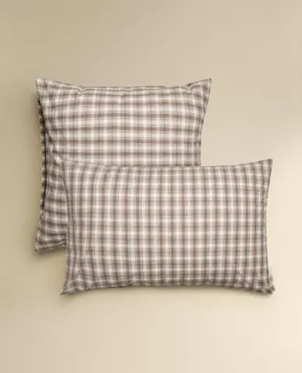 ZARA HOME ДЕТСКАЯ НАВОЛОЧКА ИЗ ФЛАНЕЛИ, КОРИЧНЕВЫЙ