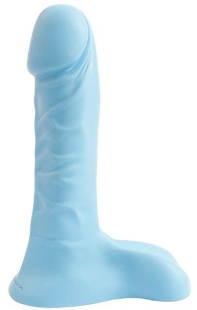 Голубой фаллоимитатор SOFTEE с мошонкой