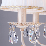 Подвесная люстра 3637/7 белый с золотом / прозрачный хрусталь