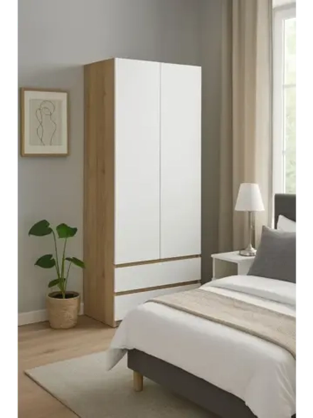 Шкаф для одежды распашной Белый 80х46х210 см