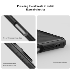 Чехол прозрачный тонированный (Transparent Black) от Nillkin с металлической крышкой и MagSafe на OPPO Find X8 Pro, серия CamShield Prop Magnetic Case