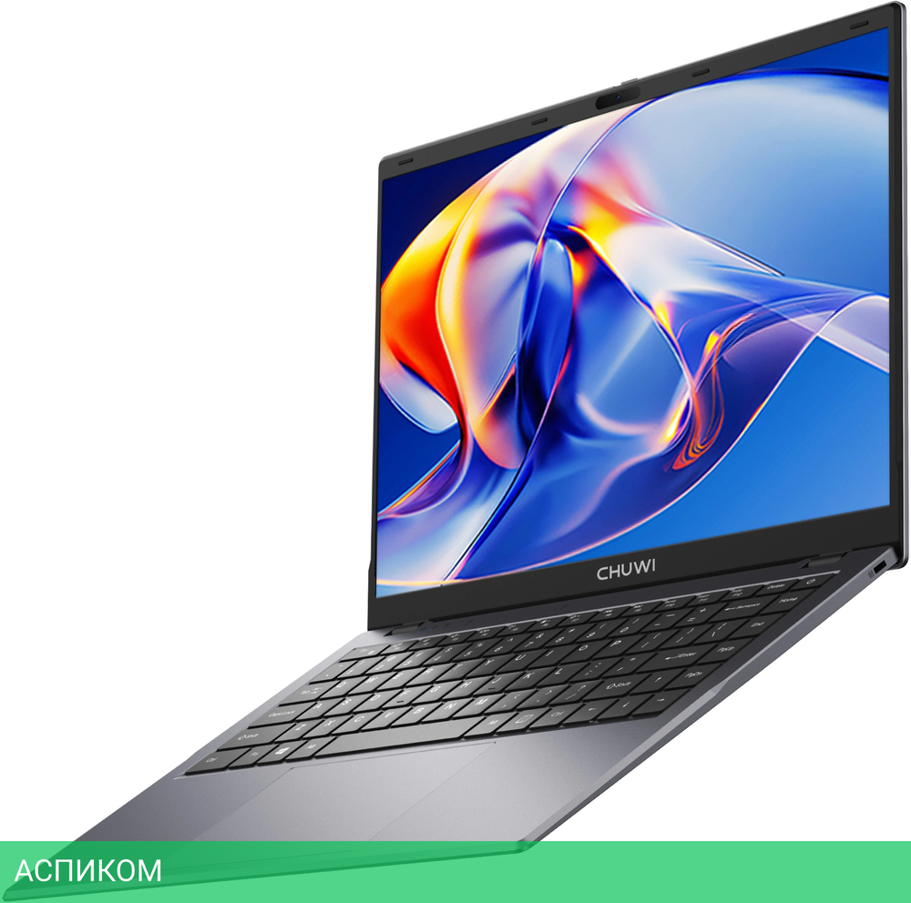 Ноутбук Chuwi GemiBook Xpro N-series N150 16Gb SSD512Gb Intel Graphics 14.1" IPS FHD (1920x1080) Windows 11 Home grey WiFi BT Cam 5000mAh