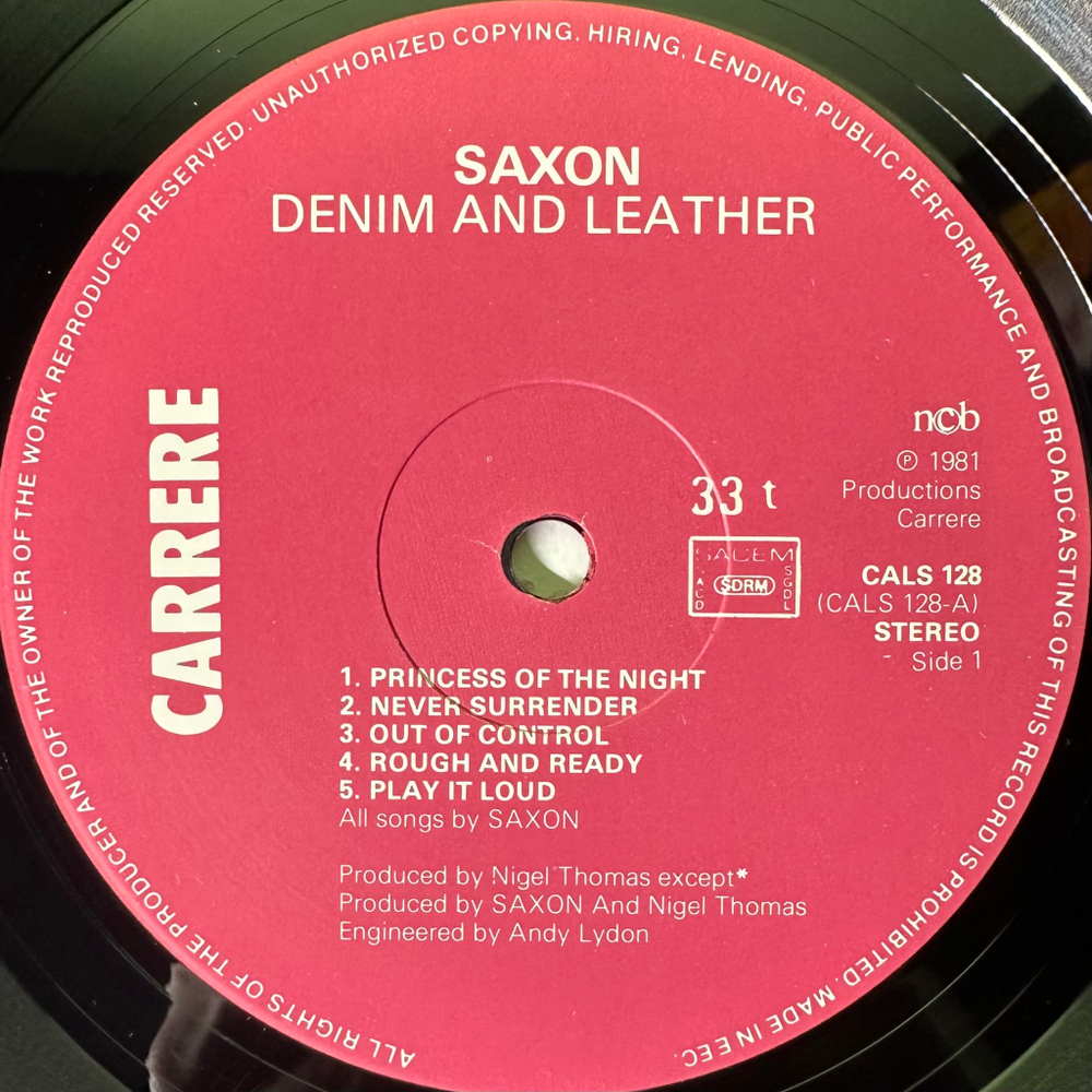 Saxon ‎– Denim And Leather (Скандинавия 1981г.)