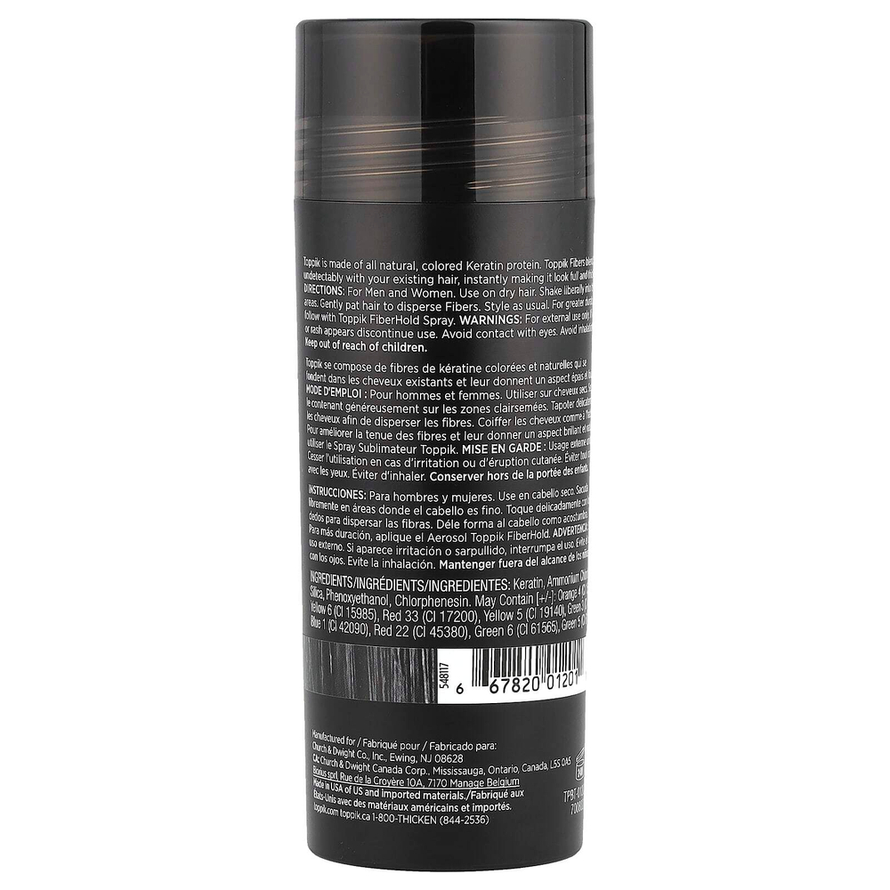 Toppik, клетчатка для наращивания волос, черный, 27,5 г (0,97 унции)