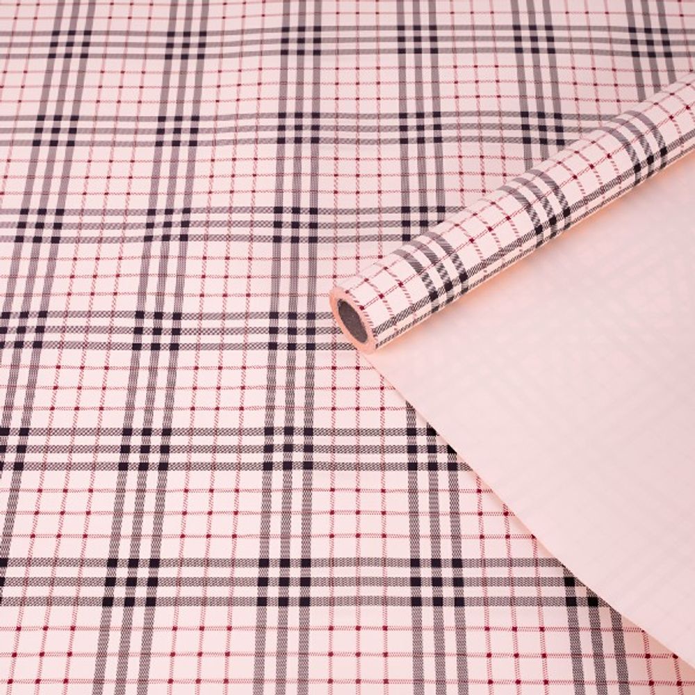 Пленка матовая "Шотландская клетка" 57см*10м Нежно-розовая