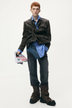 H&M - Glenn Martens Блейзер из смесовой шерсти, темно-коричневый