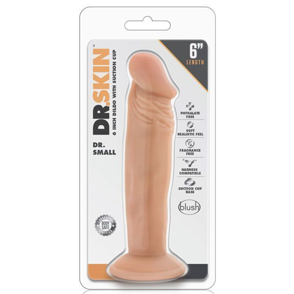 Телесный фаллоимитатор Dr. Small 6 Inch Dildo - 16,5 см. (Цвет: телесный)