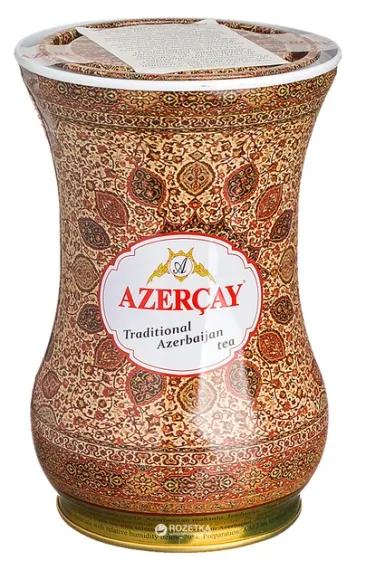 Azərçay "Armudu" kəklikotulu iri yarpaqlı qara çay, metal qutuda, 100 q.