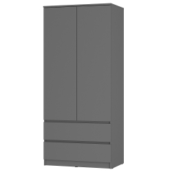 Шкаф с антресолью Симпл ШК-03, графит