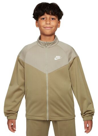 Boys' Спортивный костюм Nike Kids Dri-Fit Poly Knit Full Zip - parachute beige/desert khaki/white