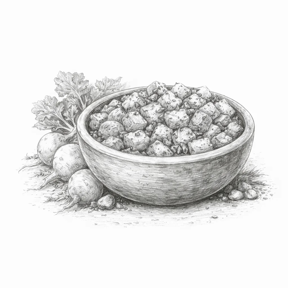 Салат из жареной в печи репы