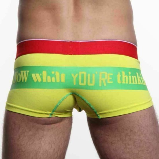 Мужские трусы хипсы с надписью DIESEL желтые