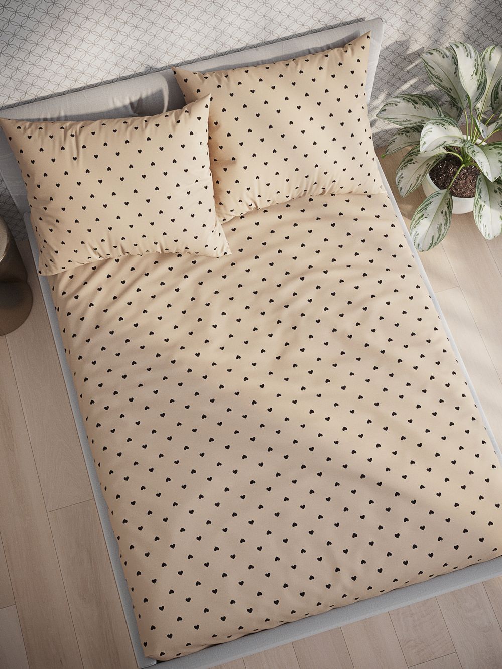 Постельное белье перкаль Сказка "Котики (беж)/Адель" 1,5-сп Наволочка 50х70 см 1 шт Простынь 150x215 см Пододеяльник 145x215 см